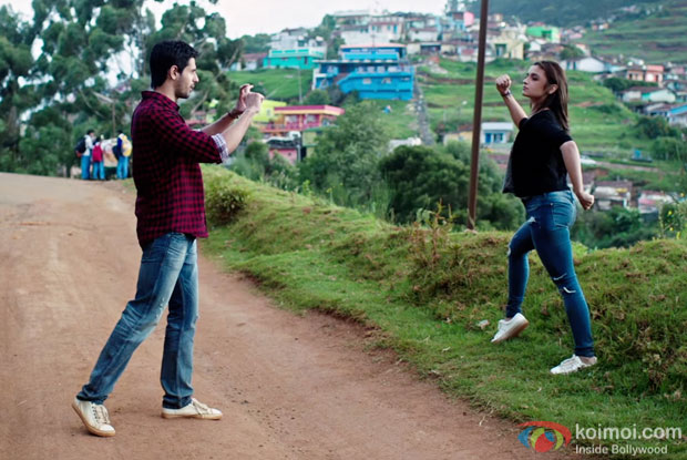 Sidharth Kapoor and Alia Bhatt in a still from Kapoor And Sons