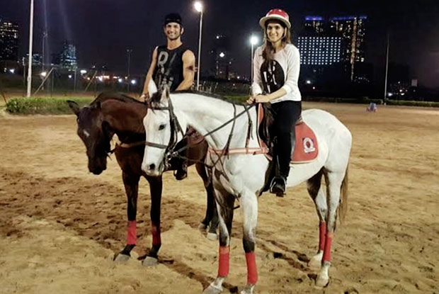 Sushant Singh Rajput and Kriti Sanon takes on horse riding on the sets of Raabta