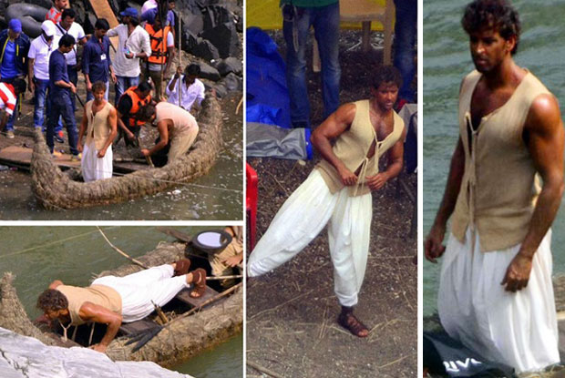 Hrithik Roshan on the sets of Mohenjo Daro