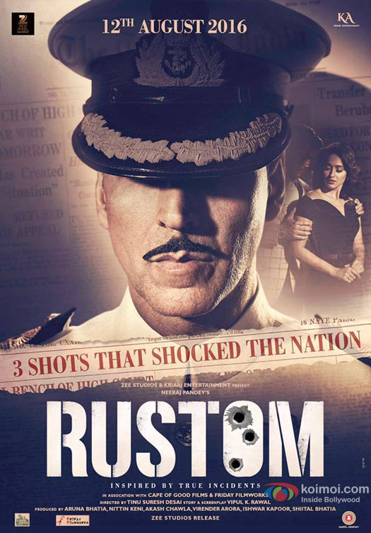 Akshay Kumar, Esha Gupta and Ileana DCruz starrer 'Rustom' Movie Poster 1