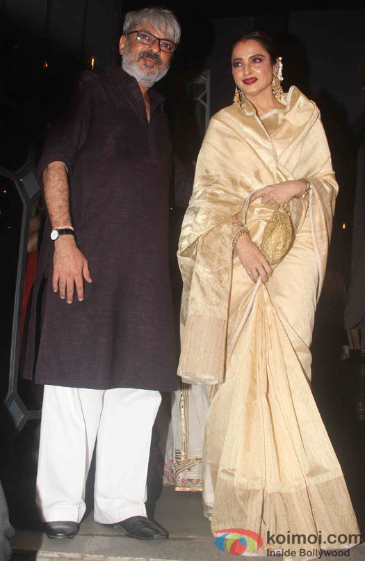 Rekha during a party hosted by Sanjay Leela Bhansali