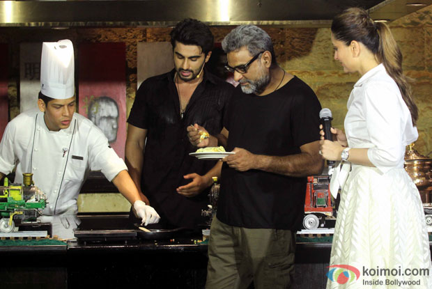 Arjun Kapoor and Kareena Kpaoor during the special lunch organised to promote film Ki and Ka 