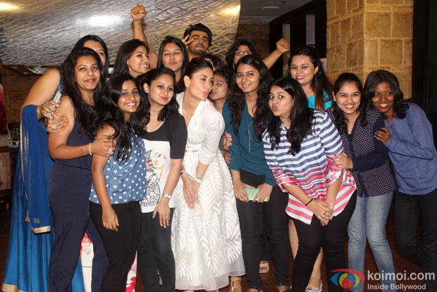 Arjun Kapoor and Kareena Kpaoor during the special lunch organised to promote film Ki and Ka 