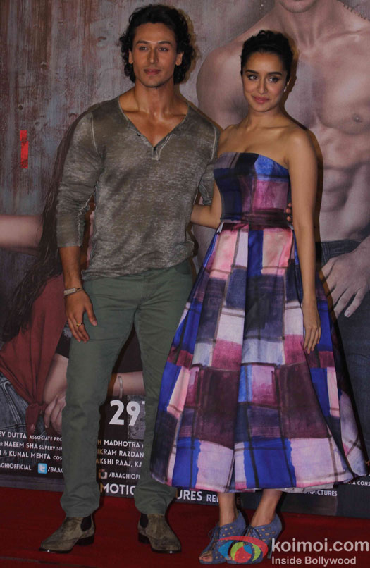 Tiger Shroff and Shraddha Kapoor during the trailer launch of film Baaghi 