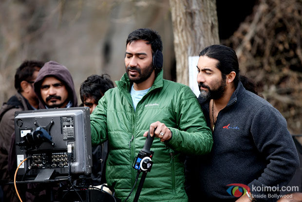 Ajay Devgn snapped on the sets of Shivaay in Bulgaria