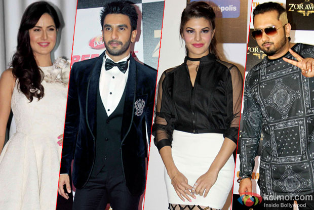 Katrina Kaif, Jacqueline Fernandes, Ranveer Singh and Yo Yo Honey Singh