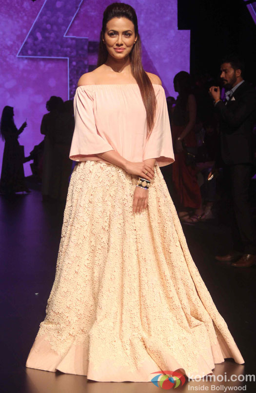 Sana Khan during the Lakme Fashion Week Summer/Resort 2016
