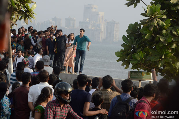 Shraddha Kapoor and Adutya Roy Kapur during the Shoot of Ok Jaanu