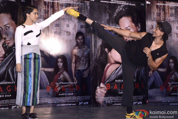 Tiger Shroff and Shraddha Kapoor during the promotion of Baaghi