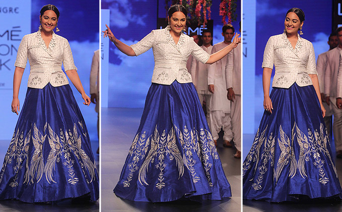 Sonakshi on runway with Bollywood in support