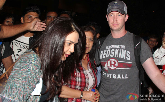 Preity Zinta and Gene Goodenough Spotted At Airport
