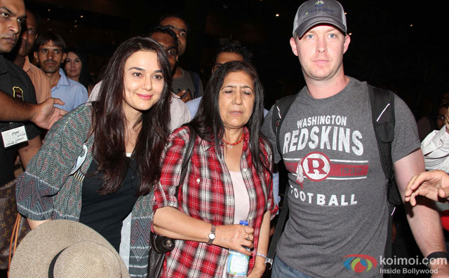 Preity Zinta and Gene Goodenough Spotted At Airport