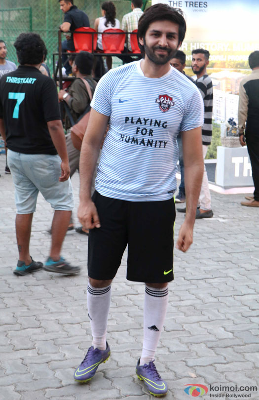 Kartik Aaryan spotted during the Football Match at Bandra