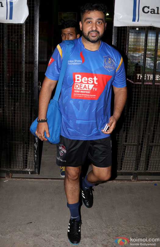Raj Kundra spotted during the Football Match at Bandra