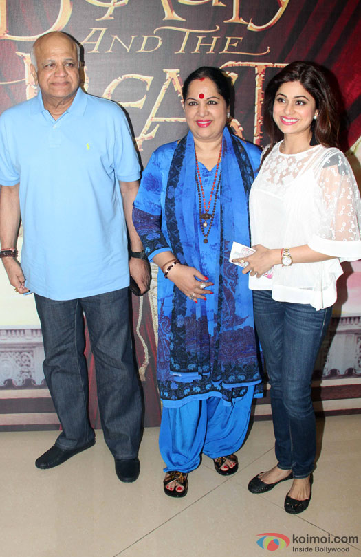 Surendra Shetty, Sunanda Shetty and Shamita Shetty during the Disney's 'Beauty And The Beast' Musical Event