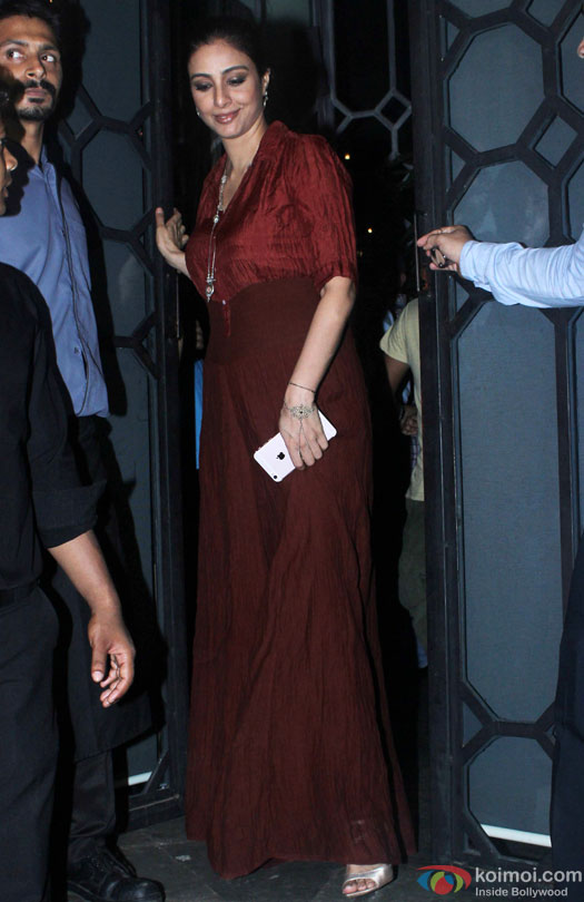 Tabu during the success bash of film 'Baaghi'