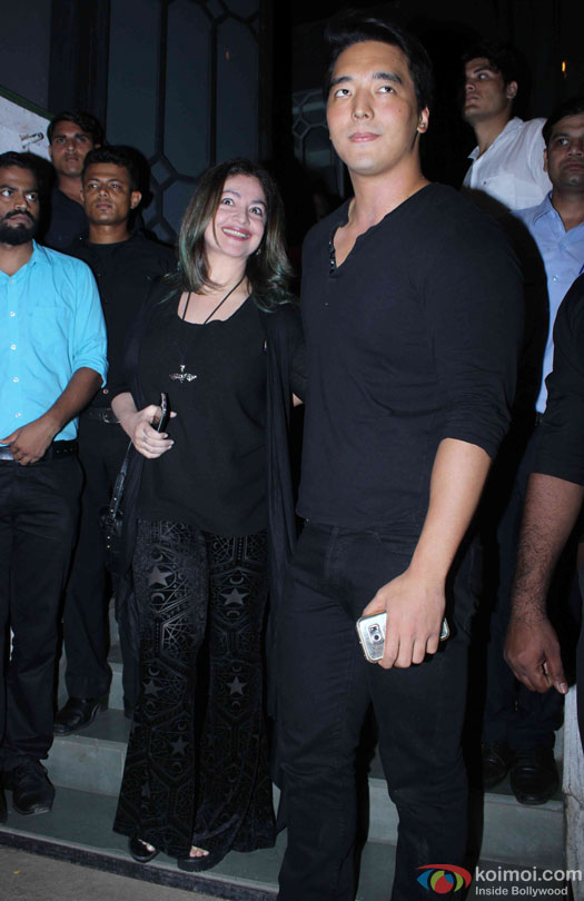 Pooja Bhatt and Rinzing Denzongpa during the success bash of film 'Baaghi'