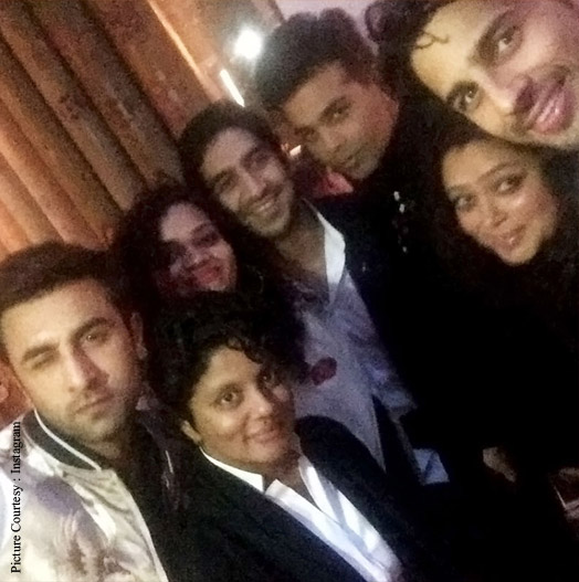 Karan Johar with Ranbir Kapoor, Ayan Mukerji and Sidharth Malhotra