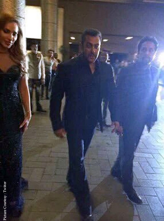 Salman with Iulia Vantur at Preity Zinta's wedding reception