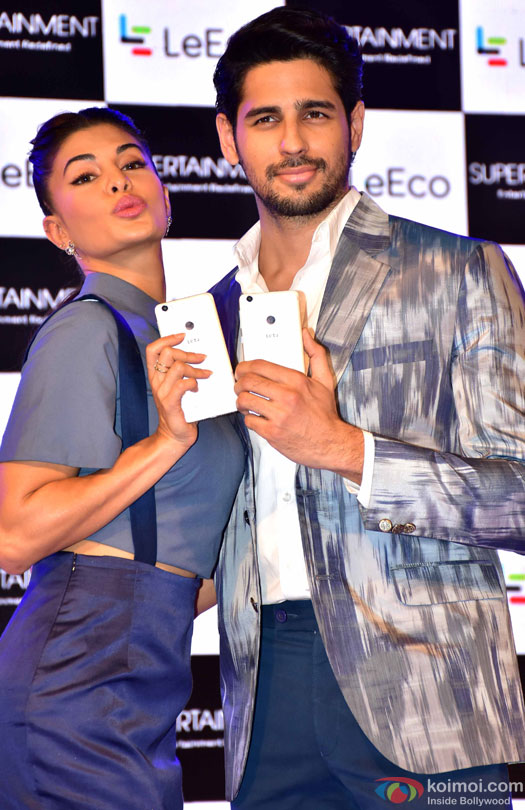 Jacqueline Fernandez and Sidharth Malhotra during the launch of new Smartphone LeEco