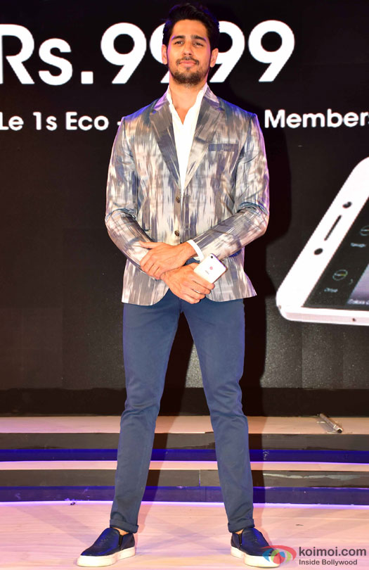 Sidharth Malhotra during the launch of new Smartphone LeEco