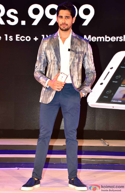Sidharth Malhotra during the launch of new Smartphone LeEco