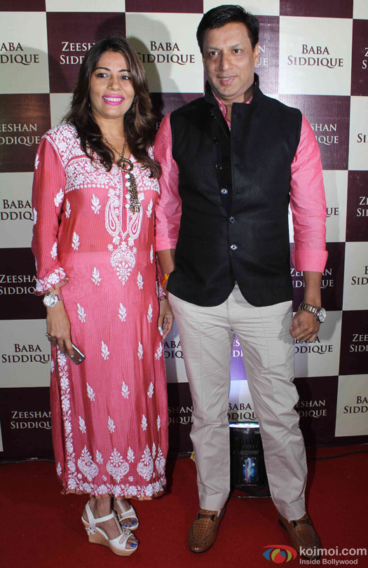 Renu Bhandarkar and Madhur Bhandarkar during the Baba Siddique's Iftar Party