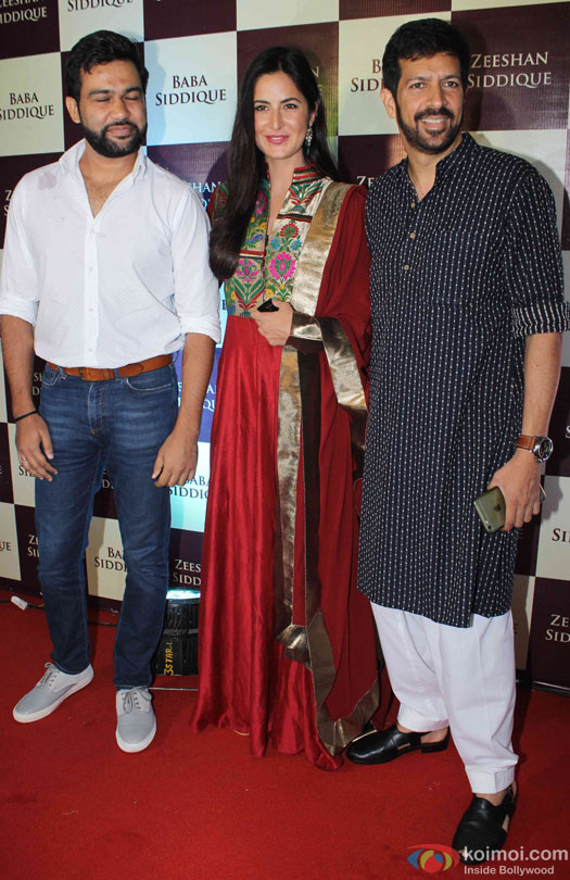 Ali Abbas Zafar, Katrina Kaif and Kabir Khan during the Baba Siddique's Iftar Party