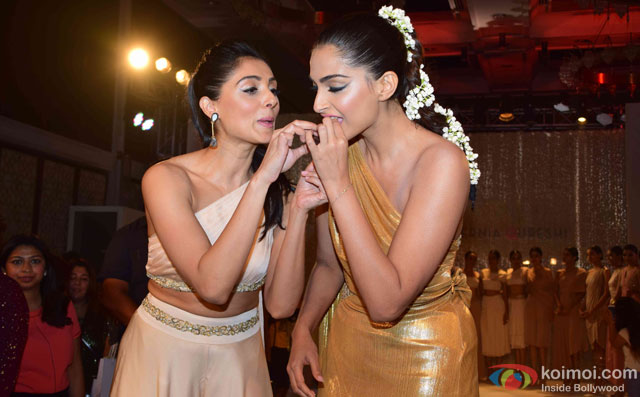 Sonam Kapoor celebrates her birthday during the Pernia Qureshi's fashion show