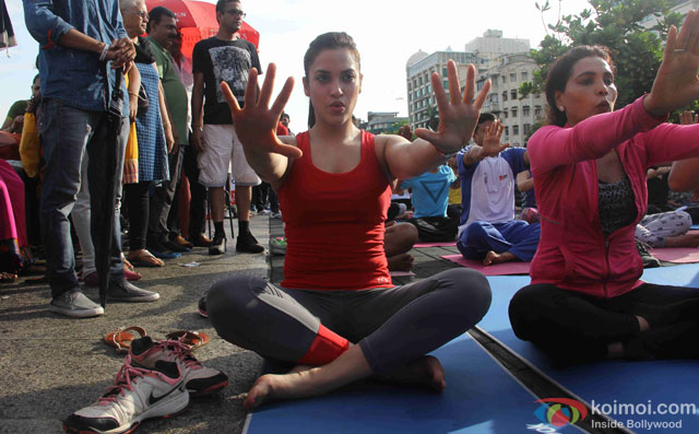 Rashmi Nigam during the International Yoga day