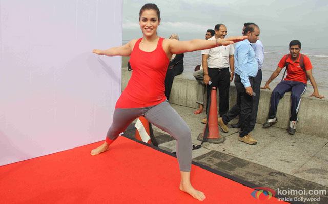 Rashmi Nigam during the International Yoga day