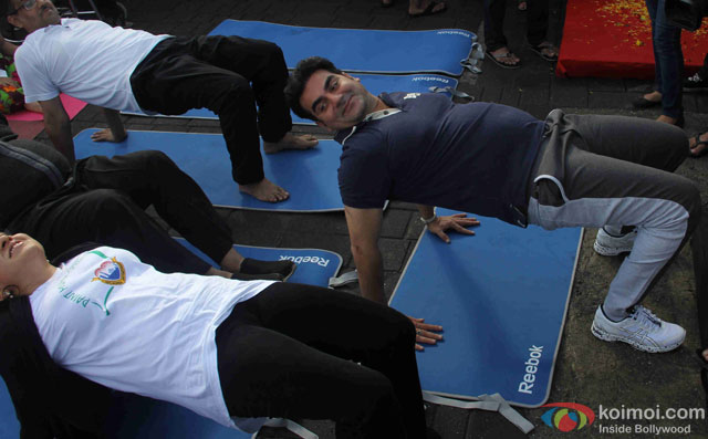 Arbaaz Khan during the International Yoga day