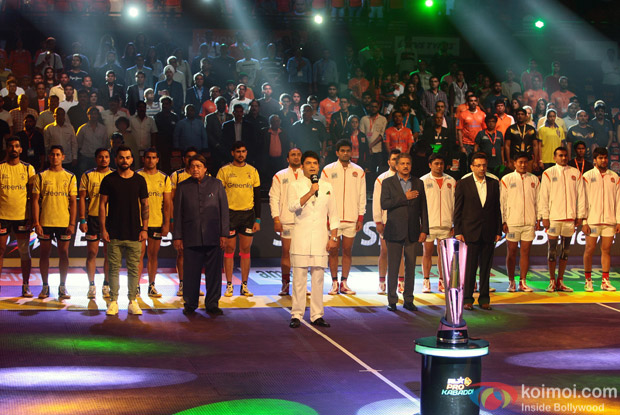 Virat Kohli and Kapil Sharma during the fourth season of Pro-Kabaddi League 2016