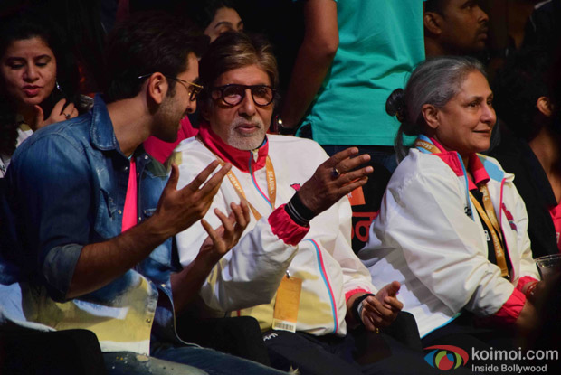  Ranbir Kapoor, Amitabh Bachchan and Jaya Bachchan during the fourth season of Pro-Kabaddi League 2016