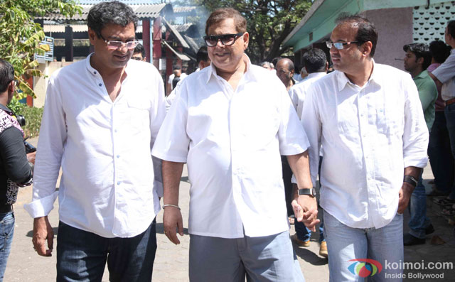 David Dhawan during the Funeral of Trade Analyst Vikas Mohan