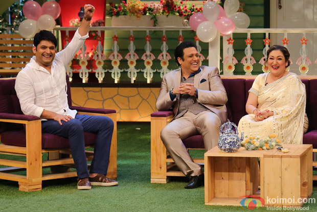 Govinda wife Sunita with Kapil on the sets of The Kapil Sharma Show