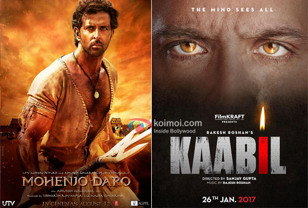 Hrithik Roshan starrer Mohenjo Daro and Kaabil posters