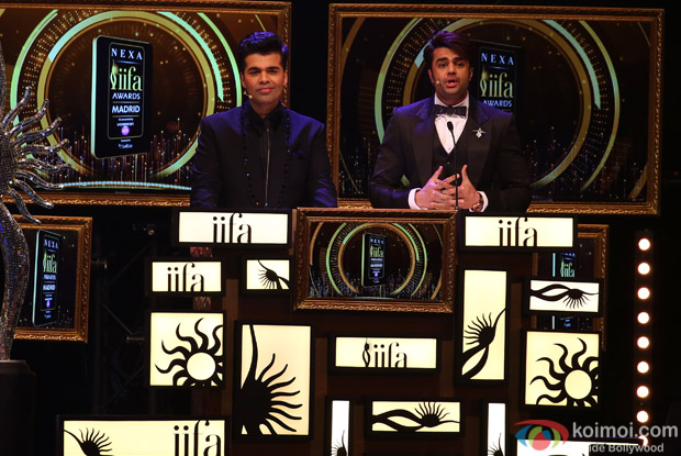 Karan Johar and Manish Paul at IIFA Rocks 2016