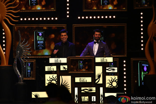 Karan Johar and Fawad Khan at IIFA Rocks 2016