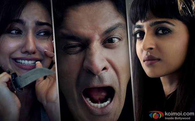 Neha Sharma, Manoj Bajpayee and Radhika Apte in a still from short film 'Kriti'