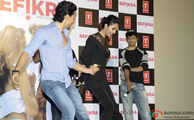 Tiger Shroff and Disha Patani during the launch of 'Befikra' Song
