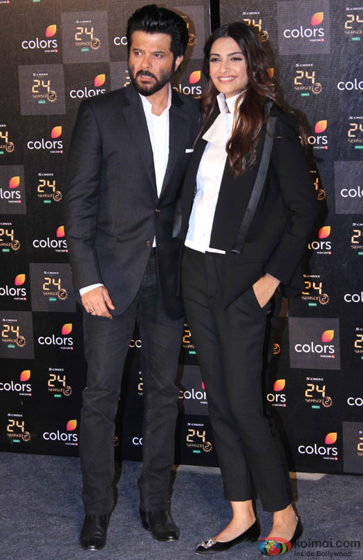 Anil Kapoor and Sonam Kapoor during the press conference of TV Serial 24 Season 2