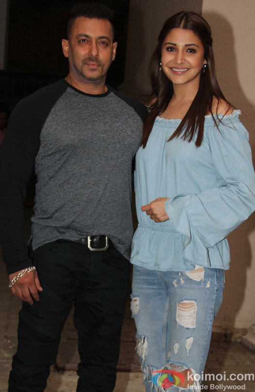 Salman Khan and Anushaka Sharma during during the press conference of movie Sultan