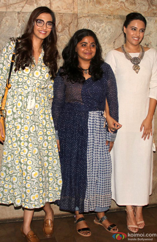 Sonam Kapoor and Swara Bhaskar during the special screening of film 'Nil Battey Sannata'
