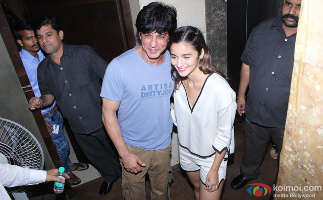 Shah Rukh Khan and Alia Bhatt during the special screening of film 'Udta Punjab'