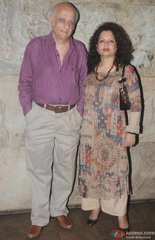 Mukesh Bhatt and Nilima Bhatt during the special screening of film 'Udta Punjab'