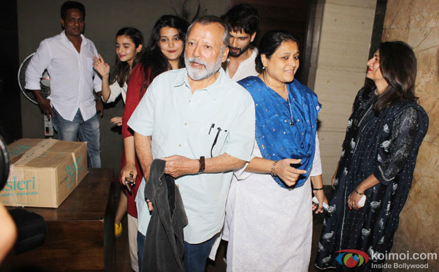 Sanah Kapoor, Shahid Kapoor, Pankaj Kapur and Supriya Pathak during the special screening of film 'Udta Punjab'