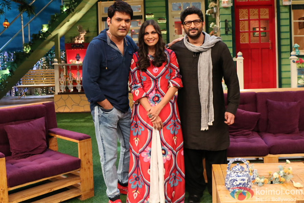 Arshad Warsi and his wife Maria Goretti on the sets of The Kapil Sharma Show