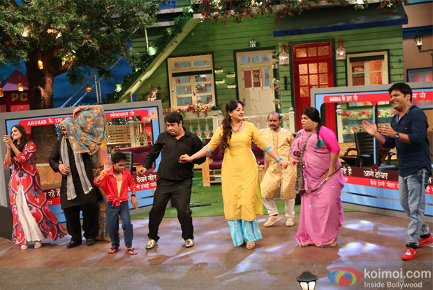 Arshad Warsi and his wife Maria Goretti on the sets of The Kapil Sharma Show