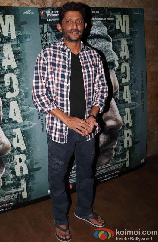 Nishikant kamat during the screening of the film Madaari 